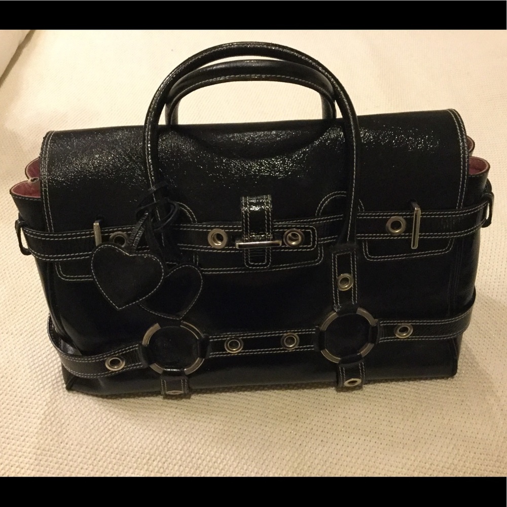 Authentic Luella Giselle black patent leather bag